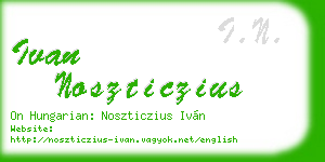 ivan noszticzius business card
