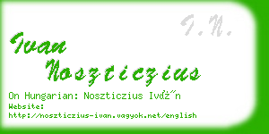 ivan noszticzius business card